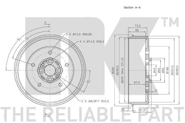 Stabdžių būgnas NK 253505