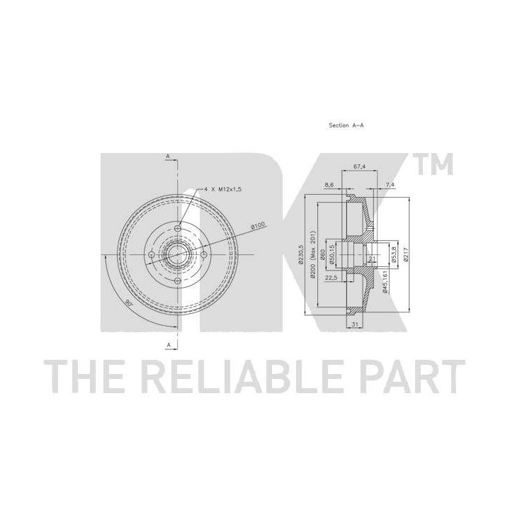 Stabdžių būgnas NK 253506