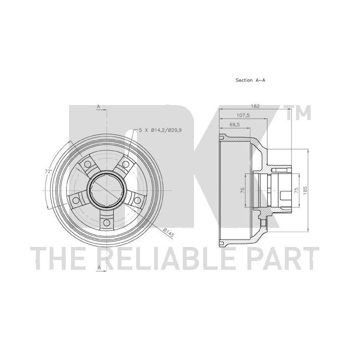 Stabdžių būgnas NK 253509
