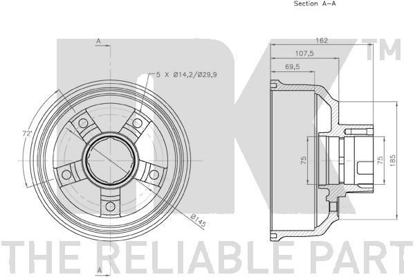Stabdžių būgnas NK 253509