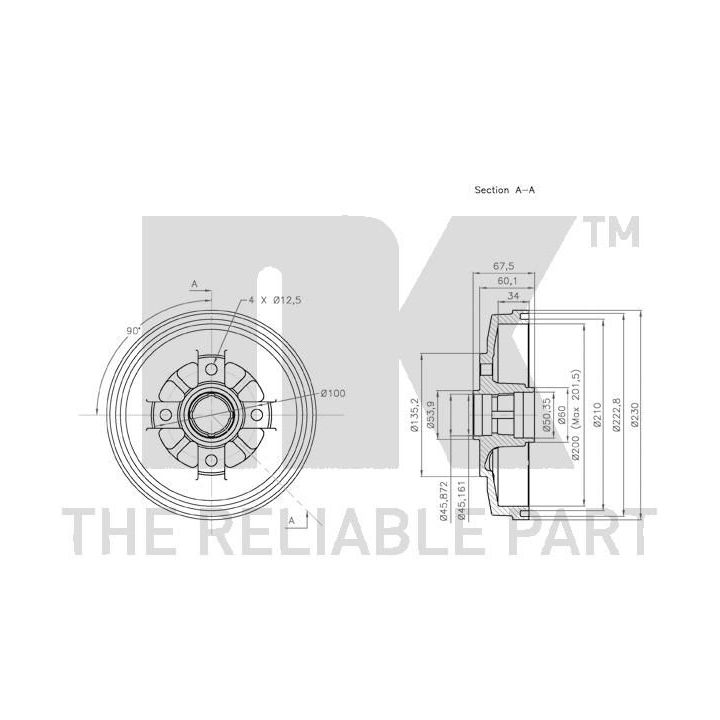 Stabdžių būgnas NK 253510