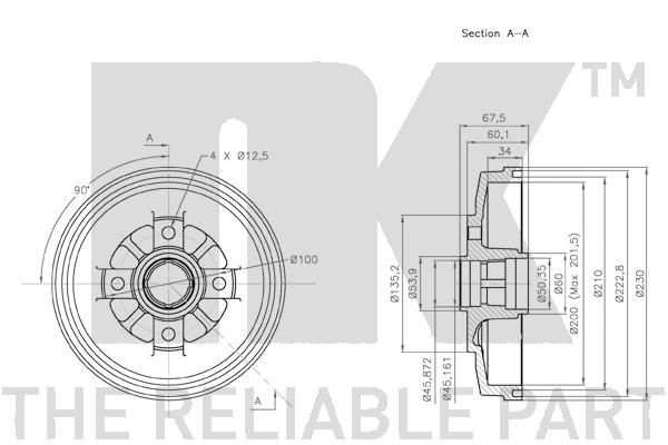 Stabdžių būgnas NK 253510