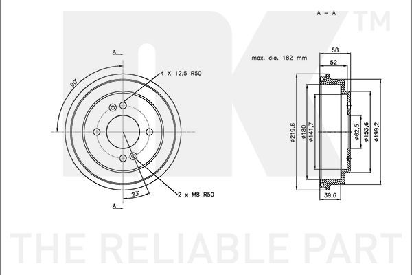 Stabdžių būgnas NK 253511