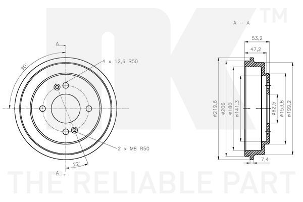 Stabdžių būgnas NK 253512
