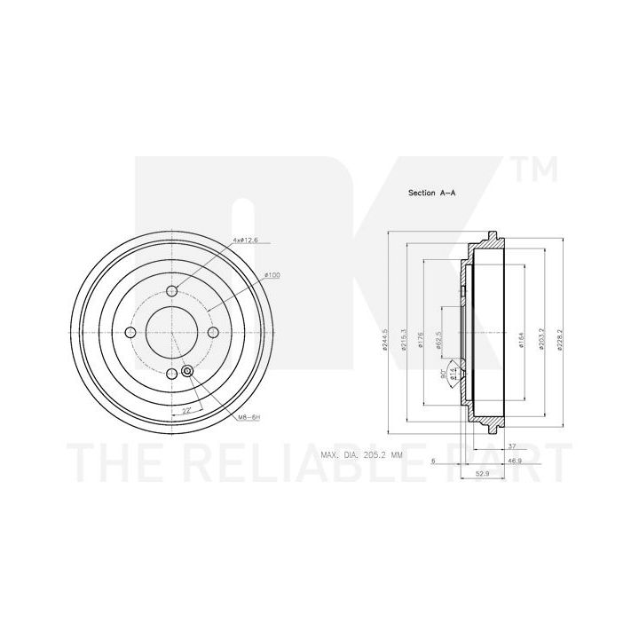 Stabdžių būgnas NK 253514
