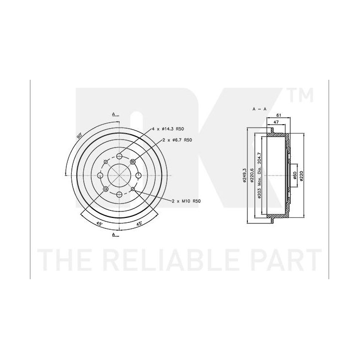 Stabdžių būgnas NK 253635