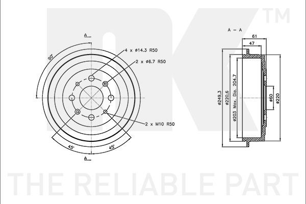 Stabdžių būgnas NK 253635