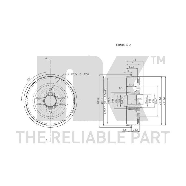 Stabdžių būgnas NK 253910
