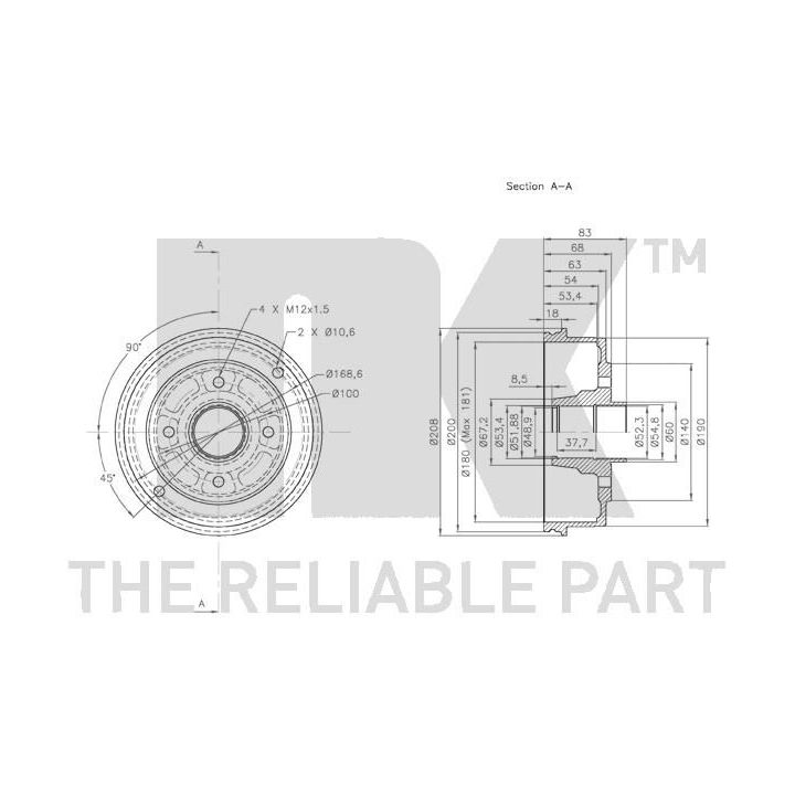 Stabdžių būgnas NK 253911