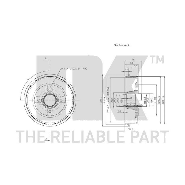 Stabdžių būgnas NK 253913