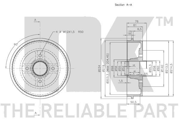 Stabdžių būgnas NK 253913