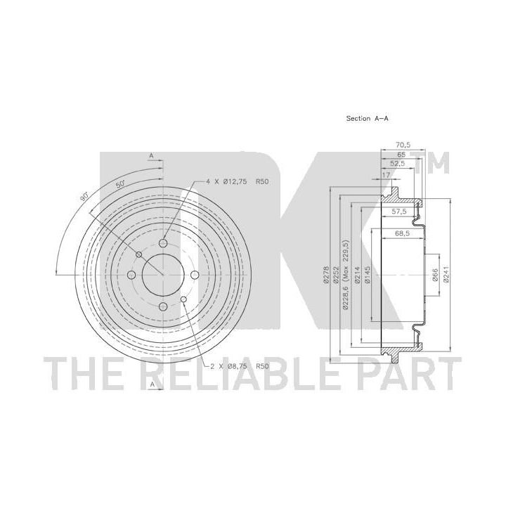 Stabdžių būgnas NK 253914