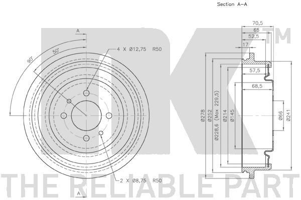 Stabdžių būgnas NK 253914