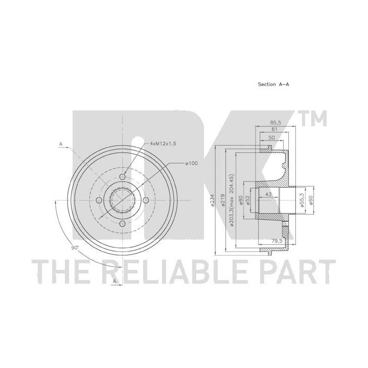 Stabdžių būgnas NK 253915