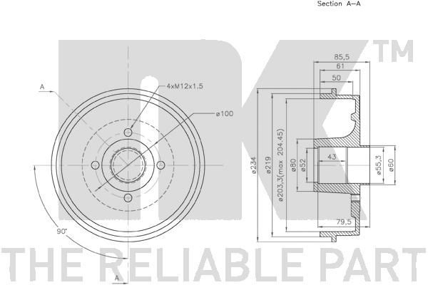 Stabdžių būgnas NK 253915