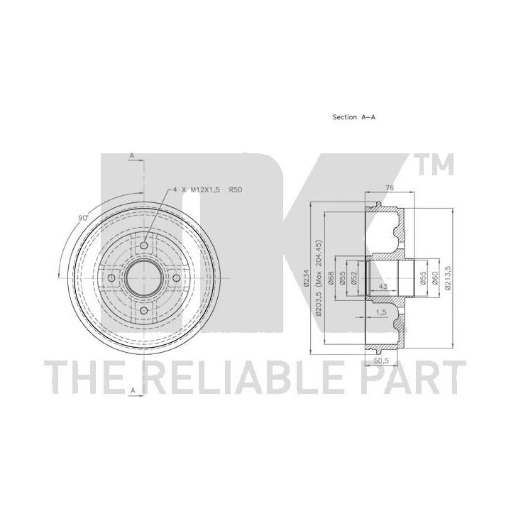 Stabdžių būgnas NK 253916
