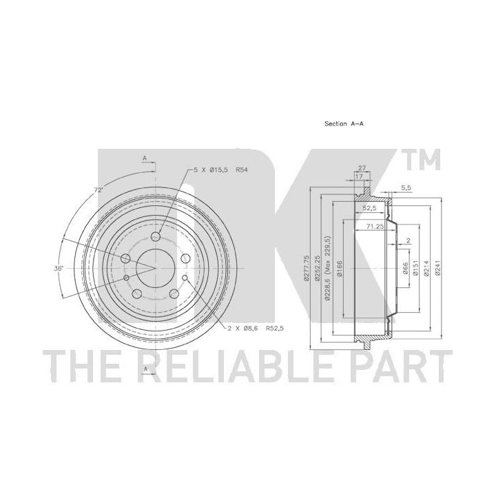 Stabdžių būgnas NK 253917