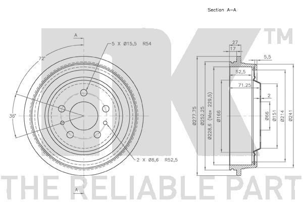 Stabdžių būgnas NK 253917