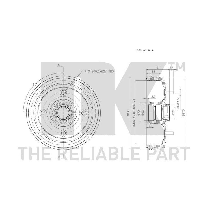 Stabdžių būgnas NK 253918