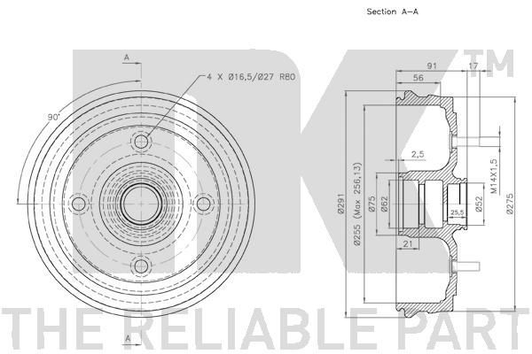 Stabdžių būgnas NK 253918