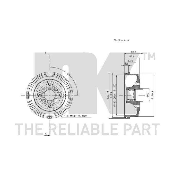 Stabdžių būgnas NK 253919