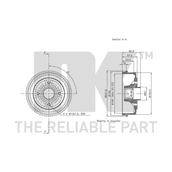 Stabdžių būgnas NK 253920