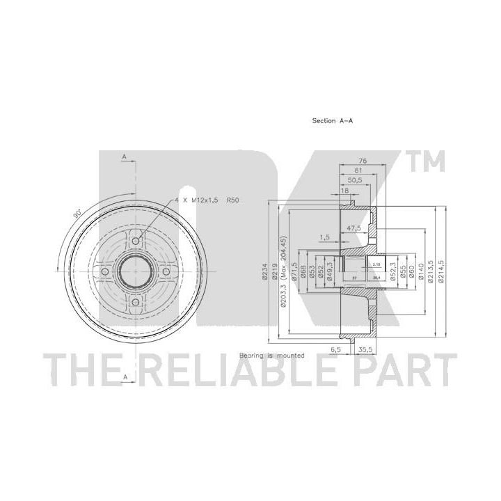 Stabdžių būgnas NK 253921