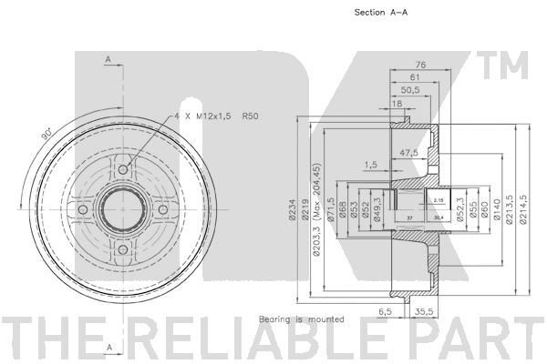 Stabdžių būgnas NK 253921