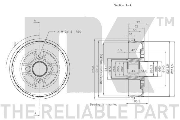 Stabdžių būgnas NK 253922