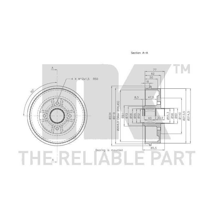 Stabdžių būgnas NK 253923