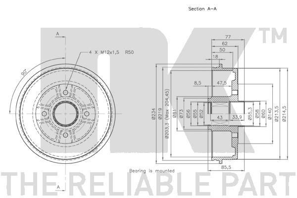 Stabdžių būgnas NK 253923