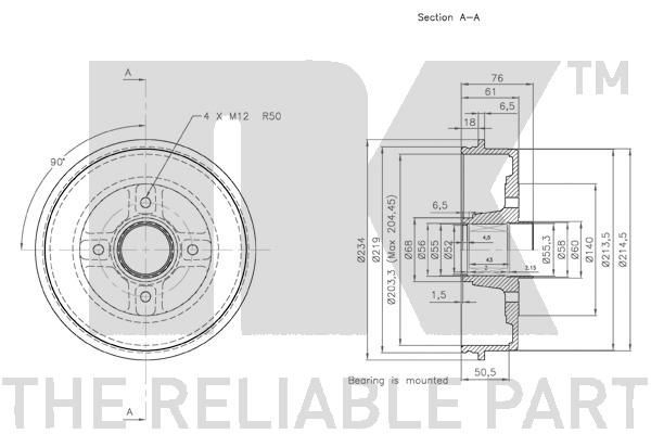 Stabdžių būgnas NK 253925