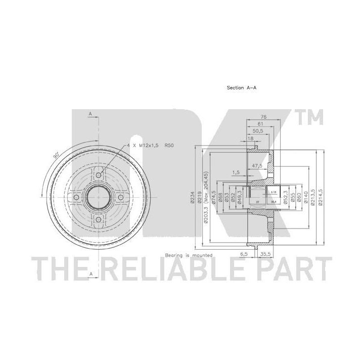 Stabdžių būgnas NK 253926