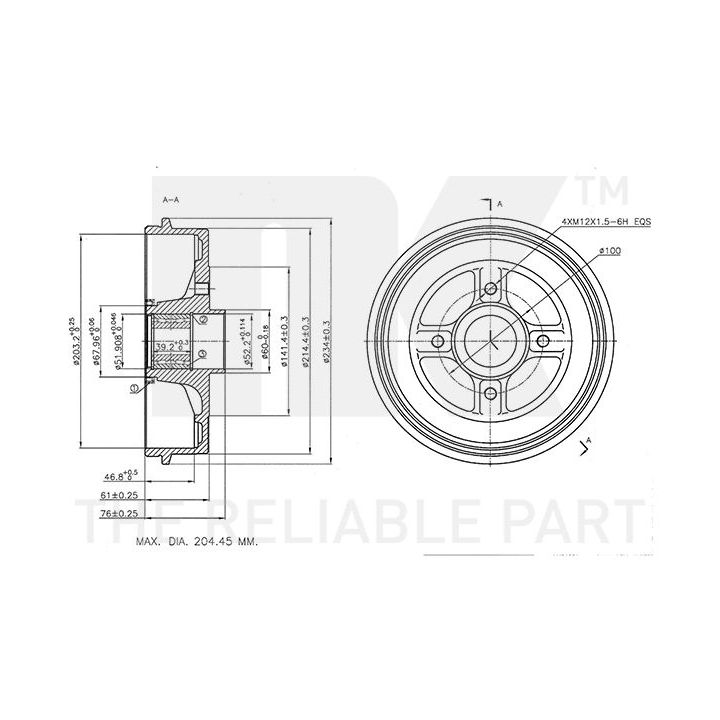 Stabdžių būgnas NK 253929