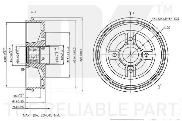 Stabdžių būgnas NK 253929