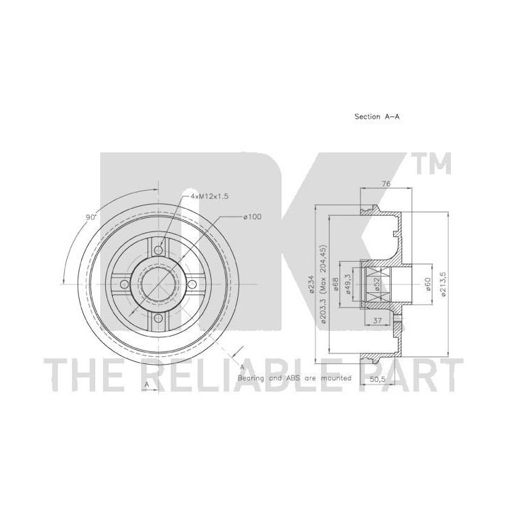 Stabdžių būgnas NK 253930
