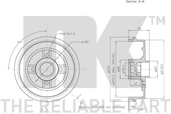 Stabdžių būgnas NK 253930