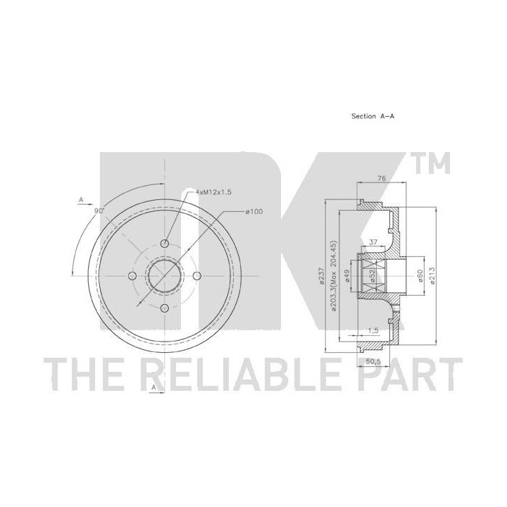 Stabdžių būgnas NK 253931