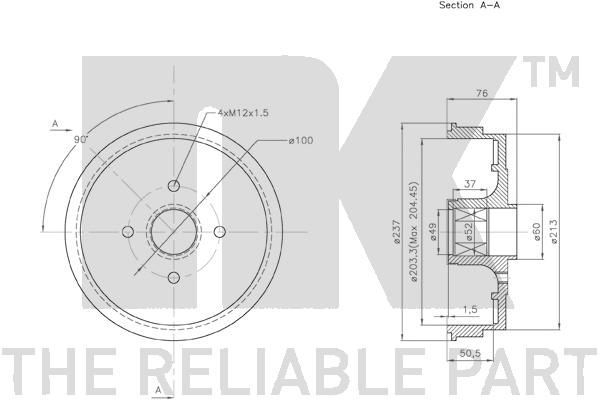 Stabdžių būgnas NK 253931