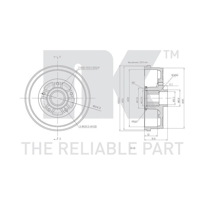 Stabdžių būgnas NK 253933