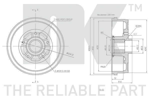 Stabdžių būgnas NK 253933