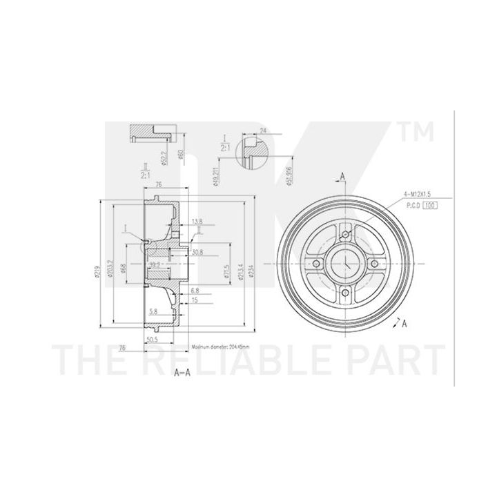 Stabdžių būgnas NK 253936