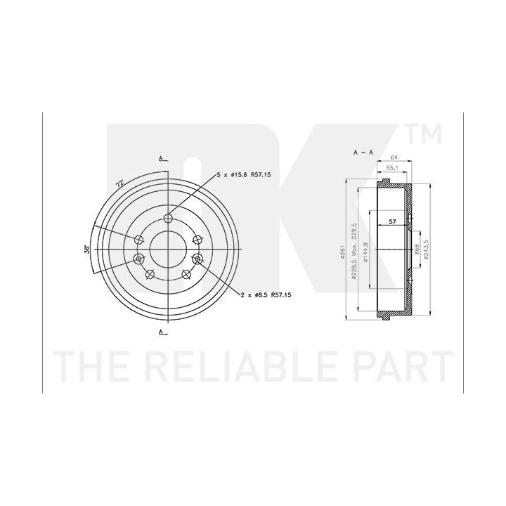Stabdžių būgnas NK 253937
