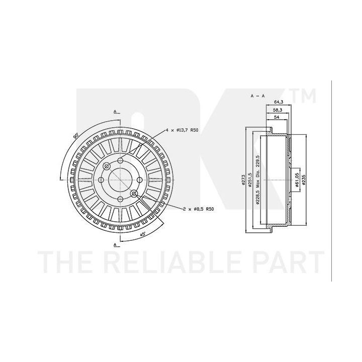 Stabdžių būgnas NK 253938