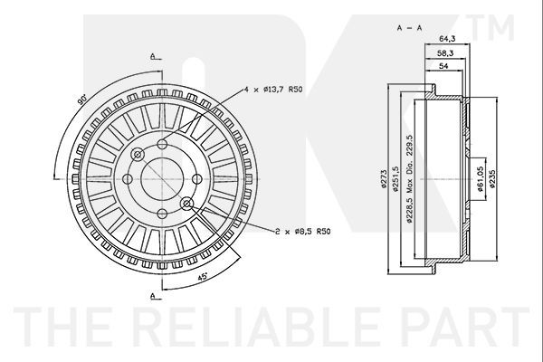 Stabdžių būgnas NK 253938