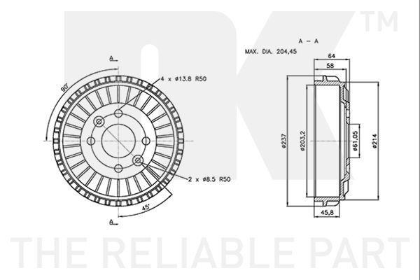 Stabdžių būgnas NK 253939