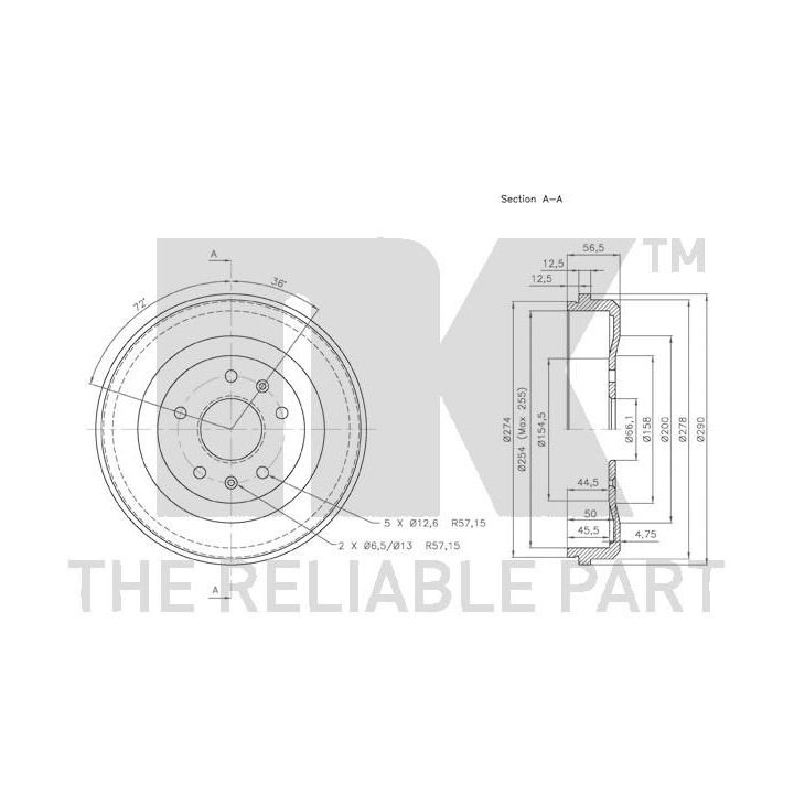 Stabdžių būgnas NK 254002