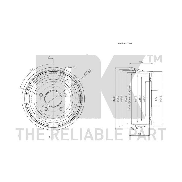 Stabdžių būgnas NK 259301
