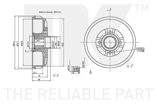 Stabdžių būgnas NK 259910