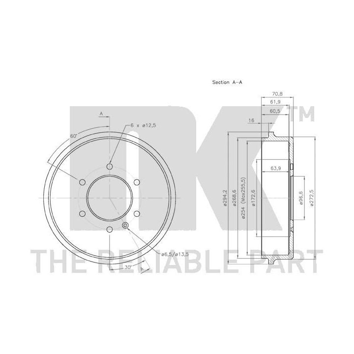 Stabdžių būgnas NK 261401